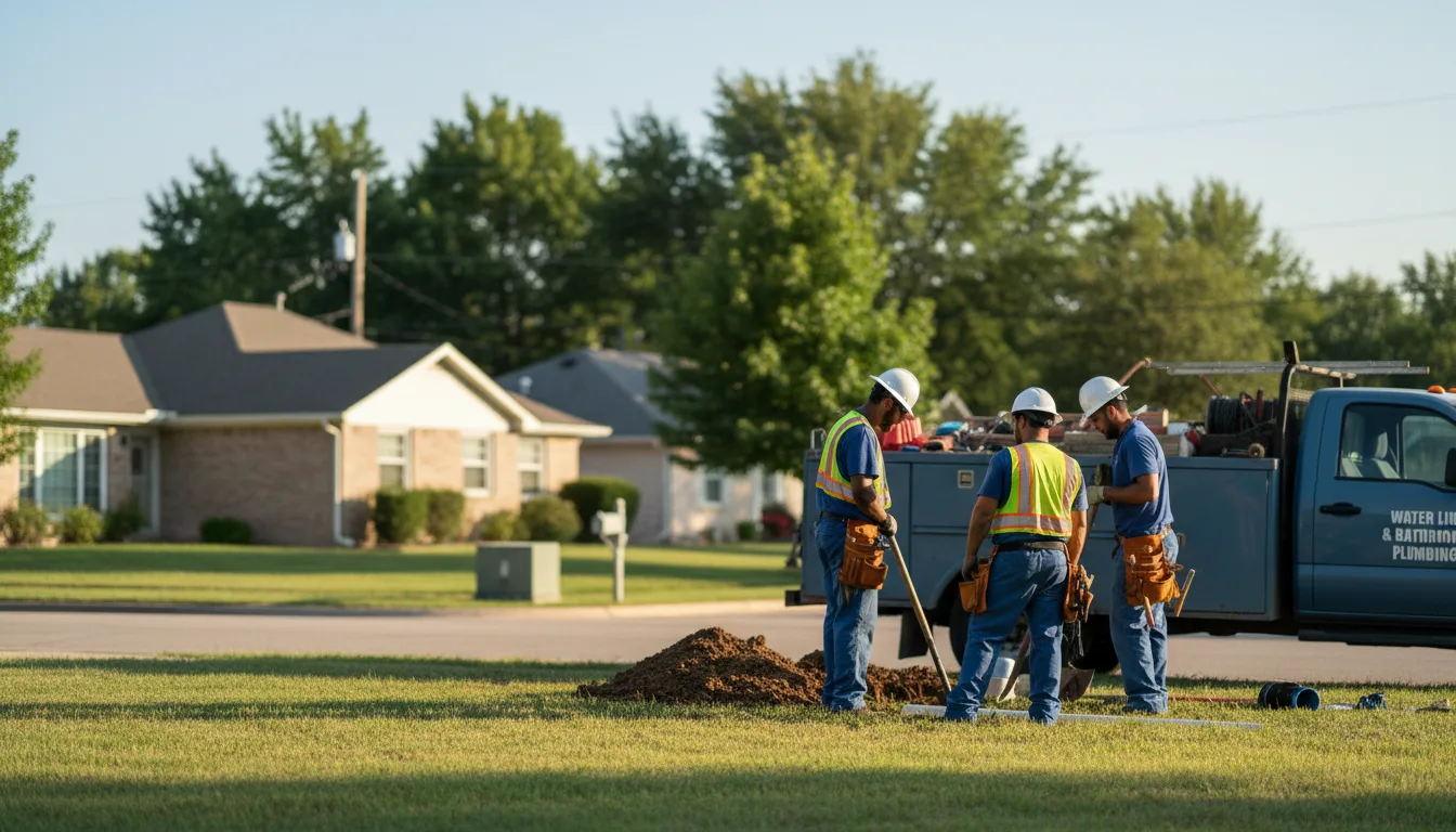 Residential water line and bathroom plumbing service in Lakeville, OH